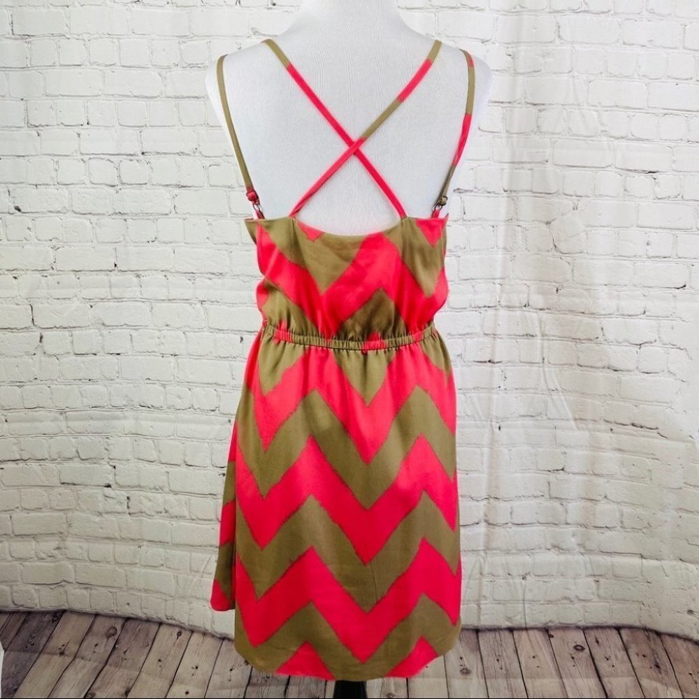 BCBGeneration Summer Strap Dress Pink Tan Ruffles - Picture 8 of 16